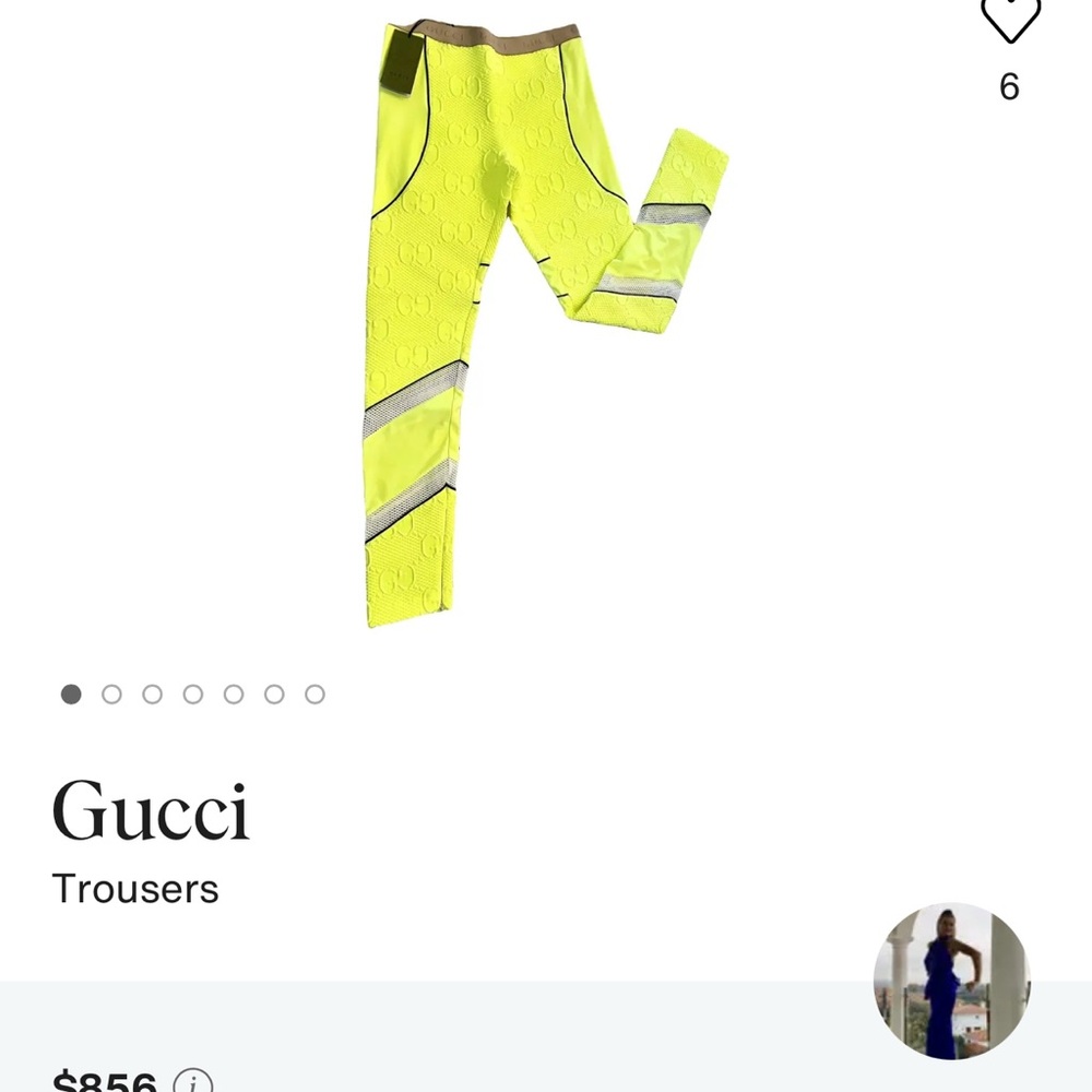 Gucci Womens Bright Yellow Leggings